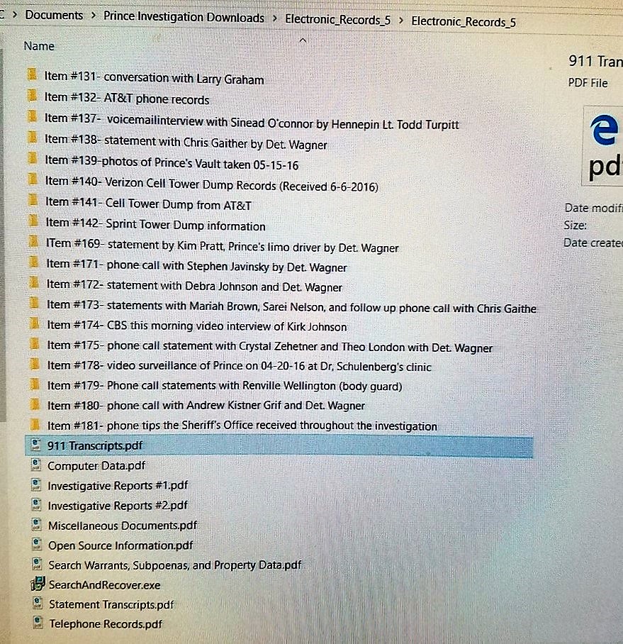 prince, death, investigation, file